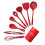 Silicone Kitchen Utensil Set - Red - 10-PIECE