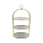 3 Layer Mirror Cupcake Stand Gold