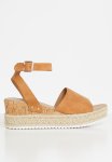Wide Fit Flatform Espadrille Sandal - Tan