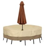 Outdoor Round Furniture Dustproof Cover Waterproof Protection With Umbrella