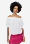 Frill-trimmed Off-the-shoulder Top - White