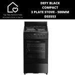 Defy Black 500 Series Compact 3 Plate Stove - 500MM DSS553
