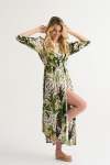 Tiffany Viscose Palm Resort Print Maxi - Green XXL