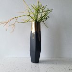 Poseidon Vase Medium - Matt Black & Bronze