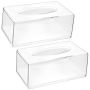 2 Pack Perspex Clear Acrylic Tissue Box Set - Rectangular
