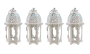 Moroccan Decorative Lanterns With Clear Glass - Pack Of 4