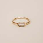 The Hera Ring - Moissanite Baguette Horizontally Set In Yellow Gold