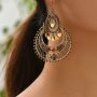 Hollow Retro Bohemian Dangle Earrings Zinc Alloy Jewelry Exquisite Gift For Women Holiday Party Engagement