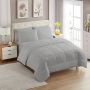 5-PIECE Plain Comforter Set Light Grey Queen