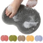 Silicone Shower Foot Scrubber Mat Upgraded Wall Mounted Slip Suction Cups Foot Scrubber Cleaner 2026 New Foot Back Cleaning Pad