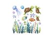 Under The Sea Toilet Stickers - Ocean Fish Turtle And Coral Design