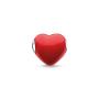 Bead Glass Heart Red