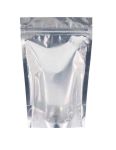 Alupak Metallised Clear silver Stand-up Pouches With Zipper - Pack Of 50