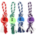 Tennis Ball On Rope Dog Toy Colour May Vary
