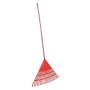 Home Hub Orange Rake With Plastic Coated Wooden Handle