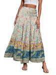 Cflonge Summer Maxi Skirts For Women 2026 Fashion Boho Long Skirt Trendy Floral High Waist A Line Beach Skirt Vacation Outfit Ap