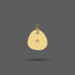 Gold Pebble Pendant With Star Dust Diamond