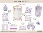 Cot Duvet Bedding Purple Floral Soft Rose Set