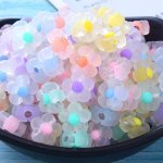 20PCS 13MM Matte Sunflower Acrylic Beads - Assorted Colors Transparent Spacer Beads For Diy Jewelry Making Bracelets Earrings &
