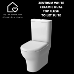 Zentrum White Ceramic Dual Top Flush Toilet Suite