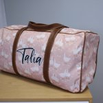 Travel Bag Hospital Bag Duffel Bag Pink Goose Illustration