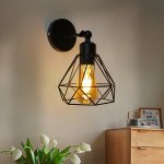 1PC Black Wall Lamp That Can Swing Industrial Retro Wall Lamp Used In Bedrooms Kitchens Bathrooms 240 Degree Adjustable Wall Lam