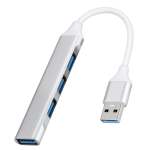 MicroWorld USB Slim 4 Port Hub Ver 3.0 Silver