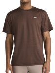 Reebok Men's Lightning Short Sleeve Crewneck T-Shirt Standard Fit Breathable Stretch Poly Fabric Bracken Heather Small