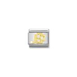Composable Classic Link White Four-leaf Clover With Stones