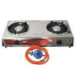 Smte Stainless Steel Gas Stove 2 Burner With Keychain