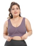 Plus Size Sports Bras For Women Seamless Bra With Pads Women's Plus Breathable High Stretch Solid Bra