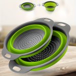 1/2PCS Folding Drain Basket Portable Vegetable Washing Basket Round Telescopic Water Filter Basket Fruit And Vegetable Cleaning 
