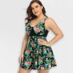 Womens Plus Size Colour Blossom Dress Swimsuit - 6XL