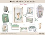 Cot Duvet Bedding Watercolor Pennygum Circle Giraffe Set