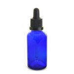 30ML Blue Glass Aromatherapy Bottle With Pipette - Black 18 78