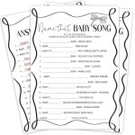 Mxlinsw Baby Song Games 5X7 Inch Funny Baby Shower Games Cards 25 Gender Neutral With 1 Answer Card Gender Reveal Party Supply K