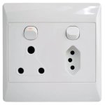 Single Socket + Euro Socket 125 X 125MM White