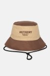Embroidered Colour Block Bucket - O Taupe