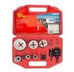Tork Craft Hole Saw Set 9PC Bi-metal In Case 19 22 29 38 44 & 57MM