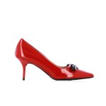 Sleek Bow High Heel Court -red black
