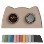 Ohmo - Cat Food Mat Silicone Pet Feeding Mat For Floor Non-skid Waterproof Dog Water Bowl Tray Easy To Clean Pet Placemat Beige