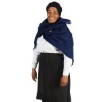 High Bulk Geo Shawl - Diamond Stonehill Blue - 130 X 128 Cm
