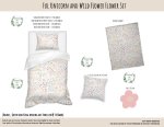 Kids Duvet Set Full Unicorn And Wild Flower Flower