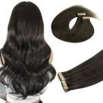 Doores Real Human Hair Extensions - Mocha Brown 16 Inch 40PCS 100G Tape In Straight Remy Hair Skin Weft