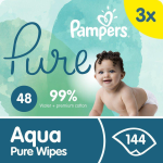 Pampers Aqua Pure Wipes Bulk Pack -3X48 Total Count 864 Wipes