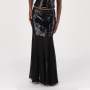 Donnay Donna Black Sequin Embellished Chiffon Maxi Skirt - Black / 18