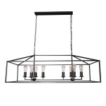 Luna Metal Rectangular Pendant Light Large Black