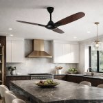 Senorita 3 Blade Ceiling Fan - Black With Mahoganny Wood