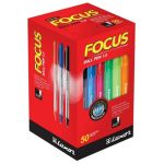 Luxor Focus Icy Ball Pen 1.0MM Black Box 50'S