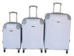 Smte White 3-PIECE Abs Luggage Set-hard-shell Spinner Wheels Telescopic Handles With Keychain